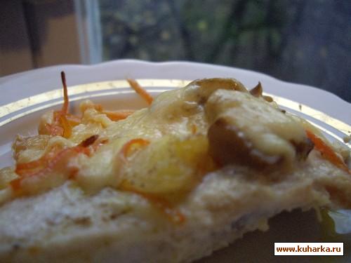 Рецепт Нежная куриная грудка с грибами и корейской морковью