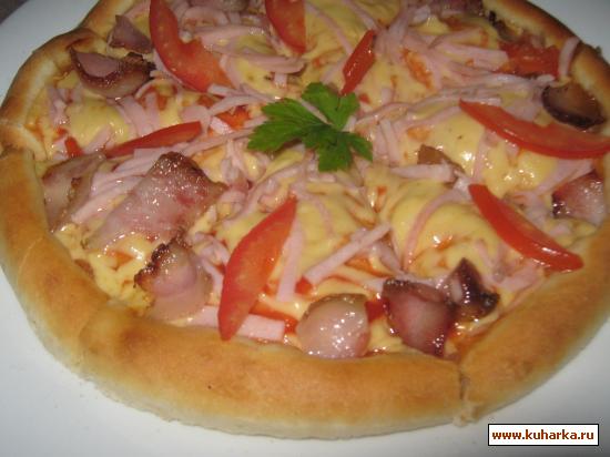 Рецепт Пицца с беконом и ветчиной