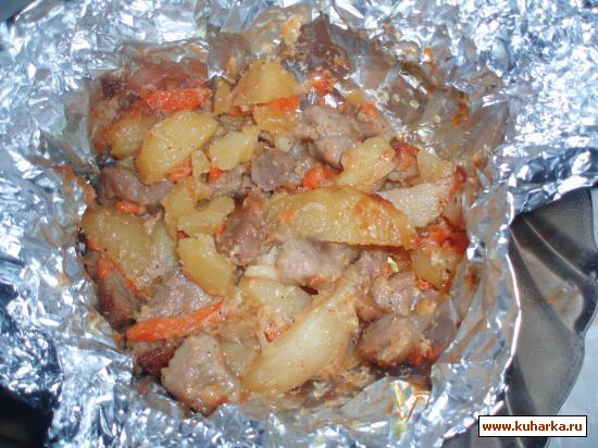 Рецепт Мясо с картофелем, запеченные в конвертах из фольги