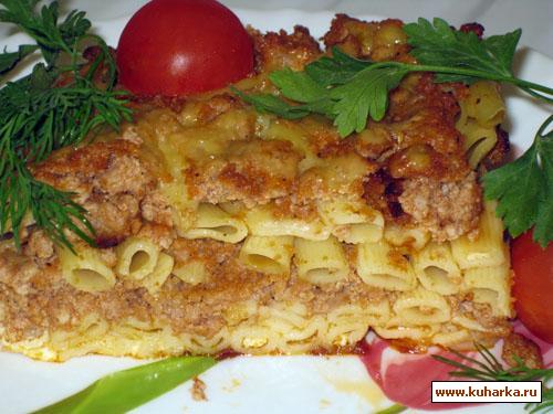 Рецепт Запеканка мясная с макаронами "Вкусная"