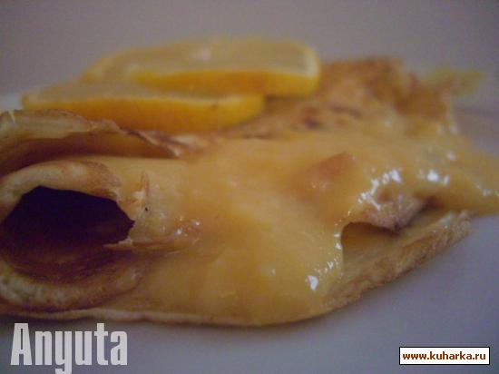 Рецепт Блинчики с лимонным кремом (Сrepes con crema de limon)