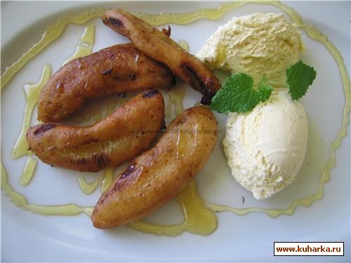 Рецепт Бананы во фритюре с ванильным мороженным