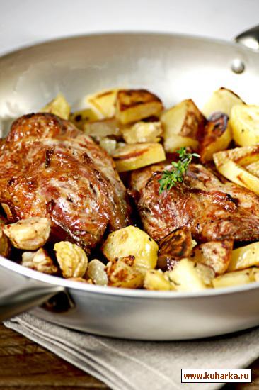 Рецепт Свиная ножка с каштанами и картошкой