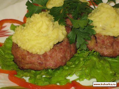Рецепт Мясные гнёзда под картофельной шубкой