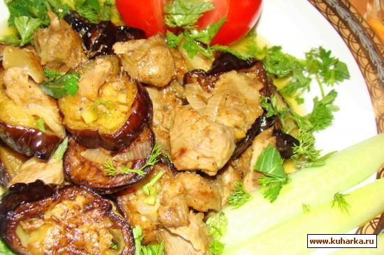 Рецепт Бадымджан говурмасы етля (жареные баклажаны с мясом)