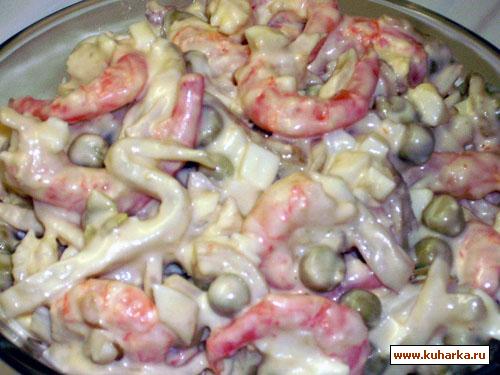Рецепт Салат с креветками "Морской каприз"