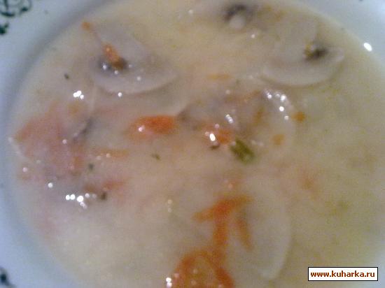Рецепт Грибной суп с плавленными сырками.