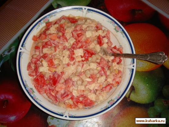 Рецепт Cалат с помидорами и белой фасолью