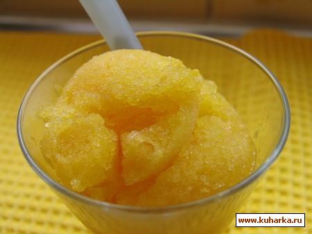 Рецепт Лимонный сорбет с персиками от Карины