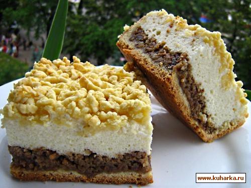Рецепт Творожный пирог с грецкими орехами