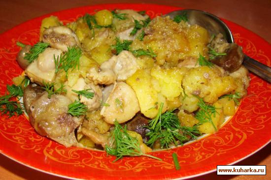 Рецепт Бараньи яйца с почками,жареные с картофелью в пряностях