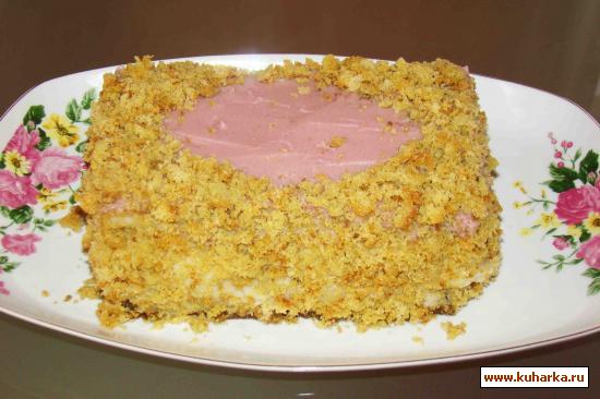 Рецепт Мини торт с клубникой в сиропе "Пушистик"