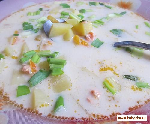 Рецепт Сырный суп с рыбными консервами