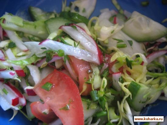 Рецепт Салат весенний с растительным маслом