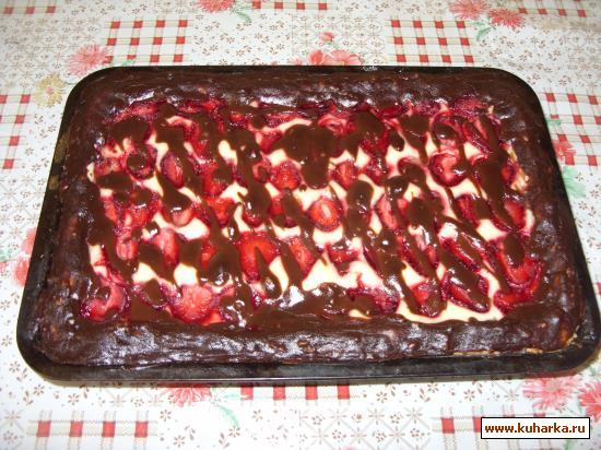 Рецепт Клубнично-творожный пирог с шоколадом