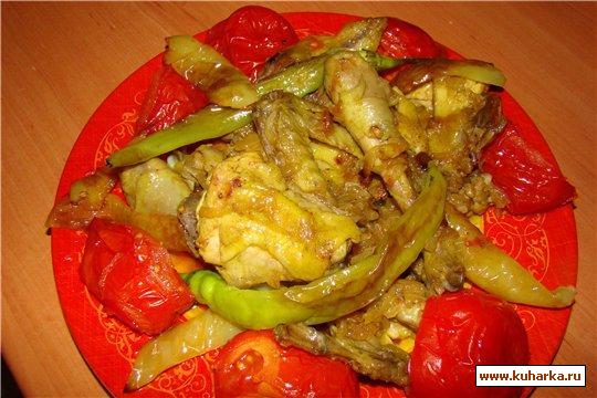 Рецепт Курица жареная с овощами