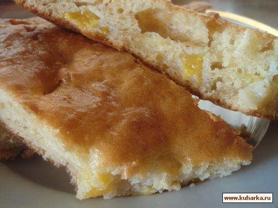 Рецепт Творожный пирог с персиками