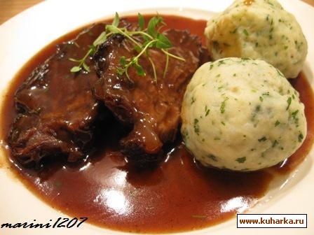 Рецепт Жаркое из маринованной говядины (Sauerbraten)