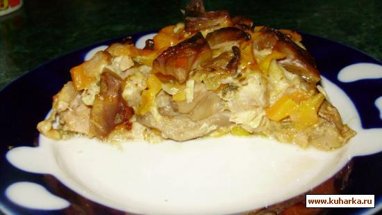 Рецепт Куриная запеканка с овощами и грибами.(в рукаве)