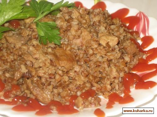 Рецепт Гречка с мясом и грибами
