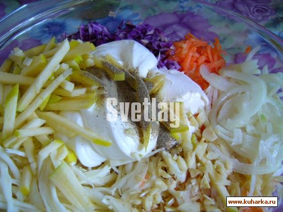 Рецепт Салат из четырех видов капусты.