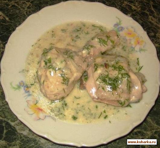 Рецепт Курица в сырно-сметанном соусе