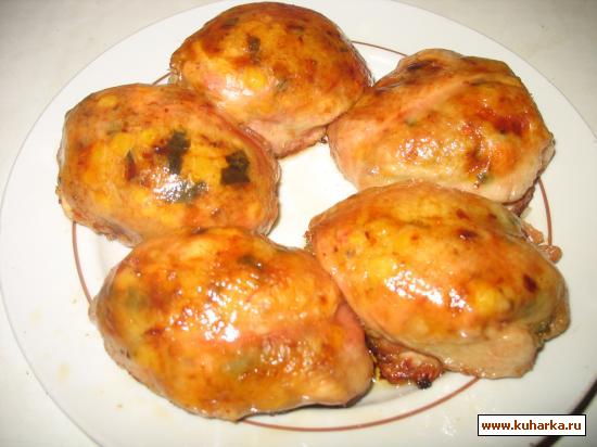 Рецепт Рулет из куриной шкурки с отварным куриным мясом