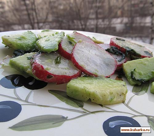Рецепт Салат с редисом и авокадо