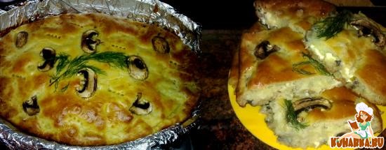 Рецепт Картофельный пирог с сыром и грибами
