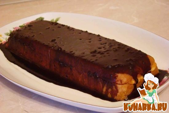 Рецепт Манный пирог под шоколадной глазурью