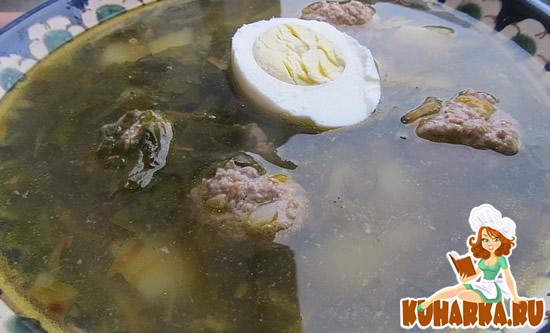 Рецепт Щавелевый суп с фрикадельками