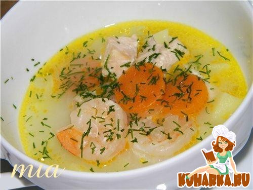 Рецепт Суп с креветками и сёмгой