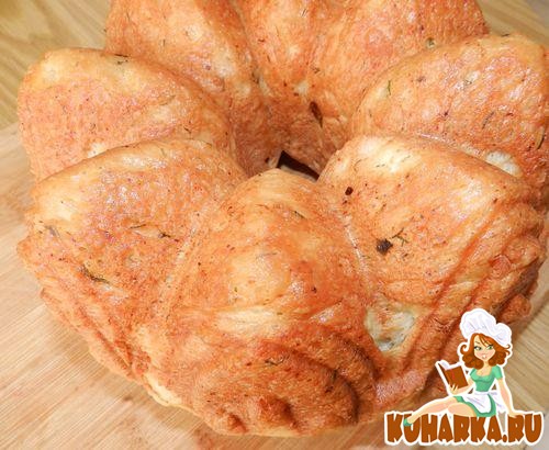 Рецепт Румяный хлеб с коттеджем и зелёным луком