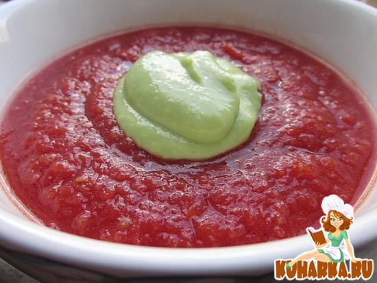 Рецепт Холодный томатный суп с кремом авокадо